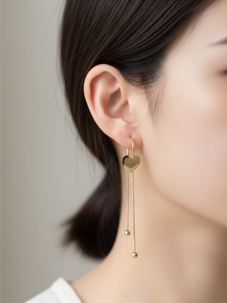 Aretes Acero Dorado