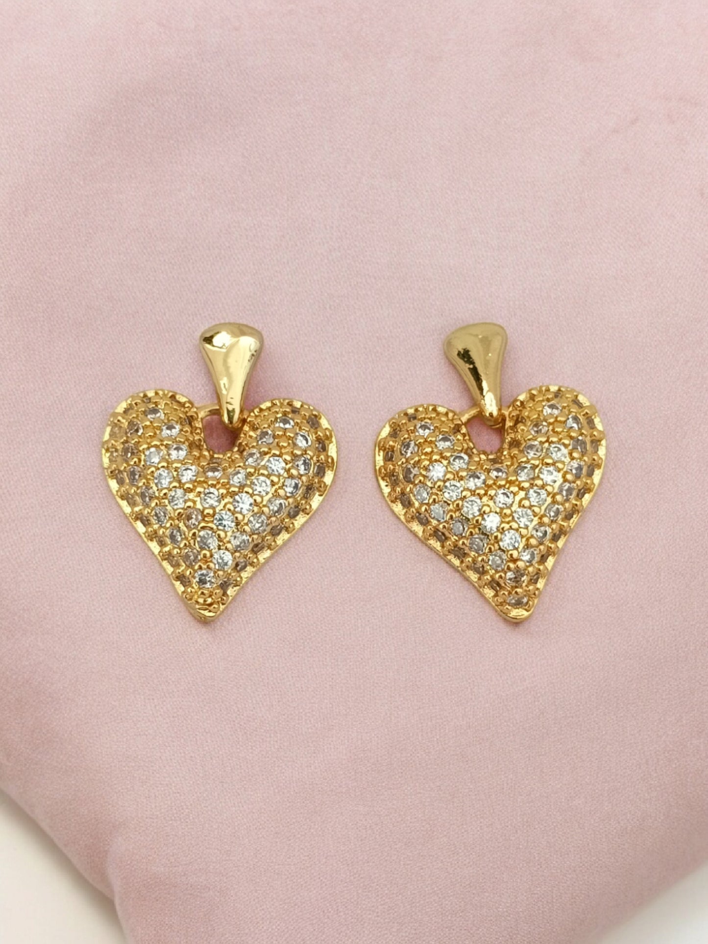 Aretes en oro laminado con zirconias