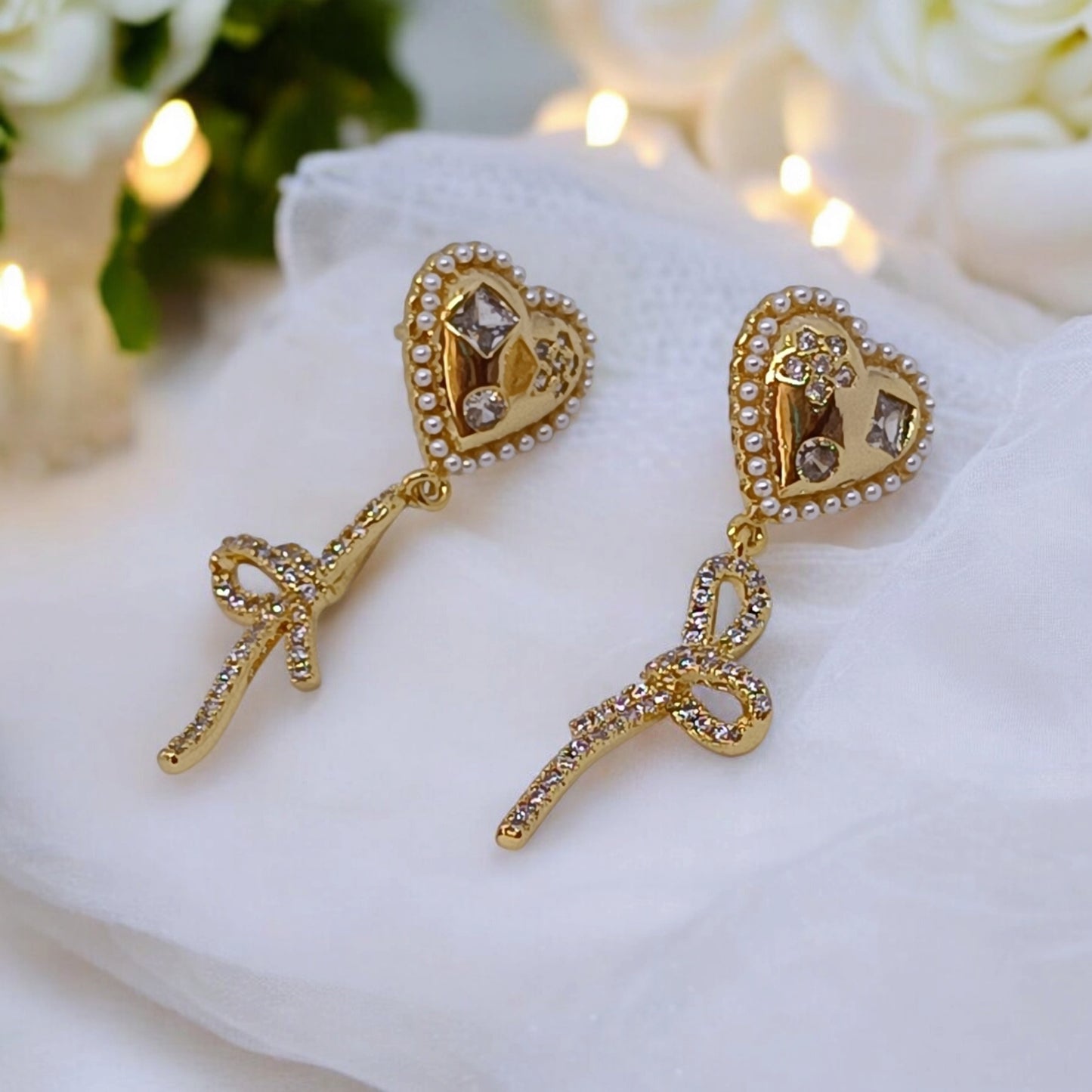Aretes corazón coquette