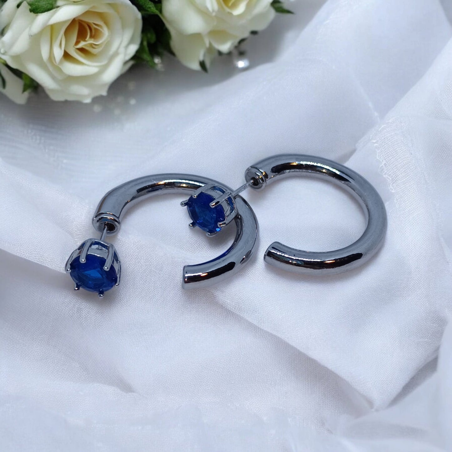 Aretes baño de rodio