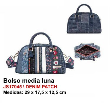 Bolso Media Luna - Denim Patch