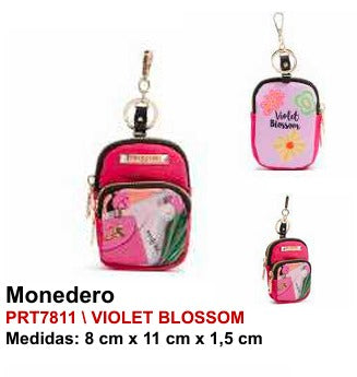 Llavero Monedero - Violet Blossom