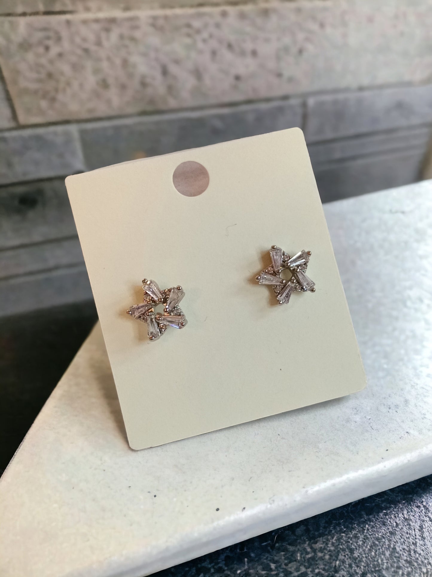 Aretes en plata laminada  y zirconias