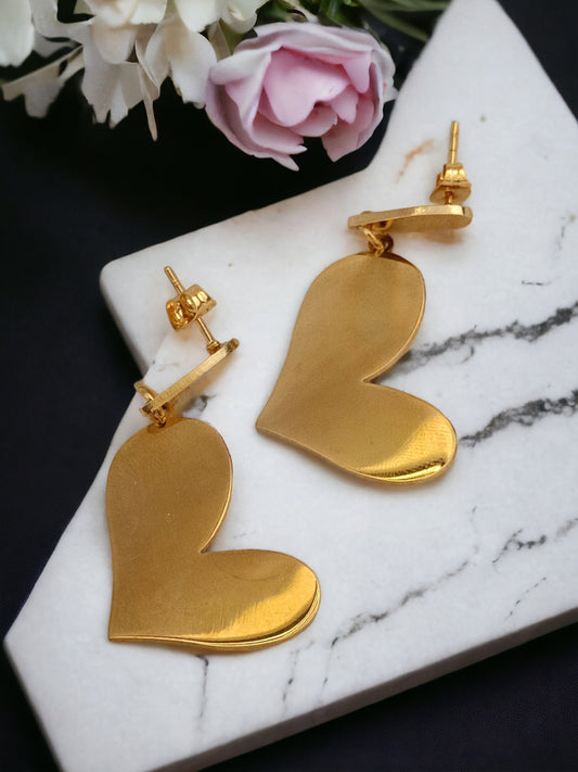 Aretes en acero dorado