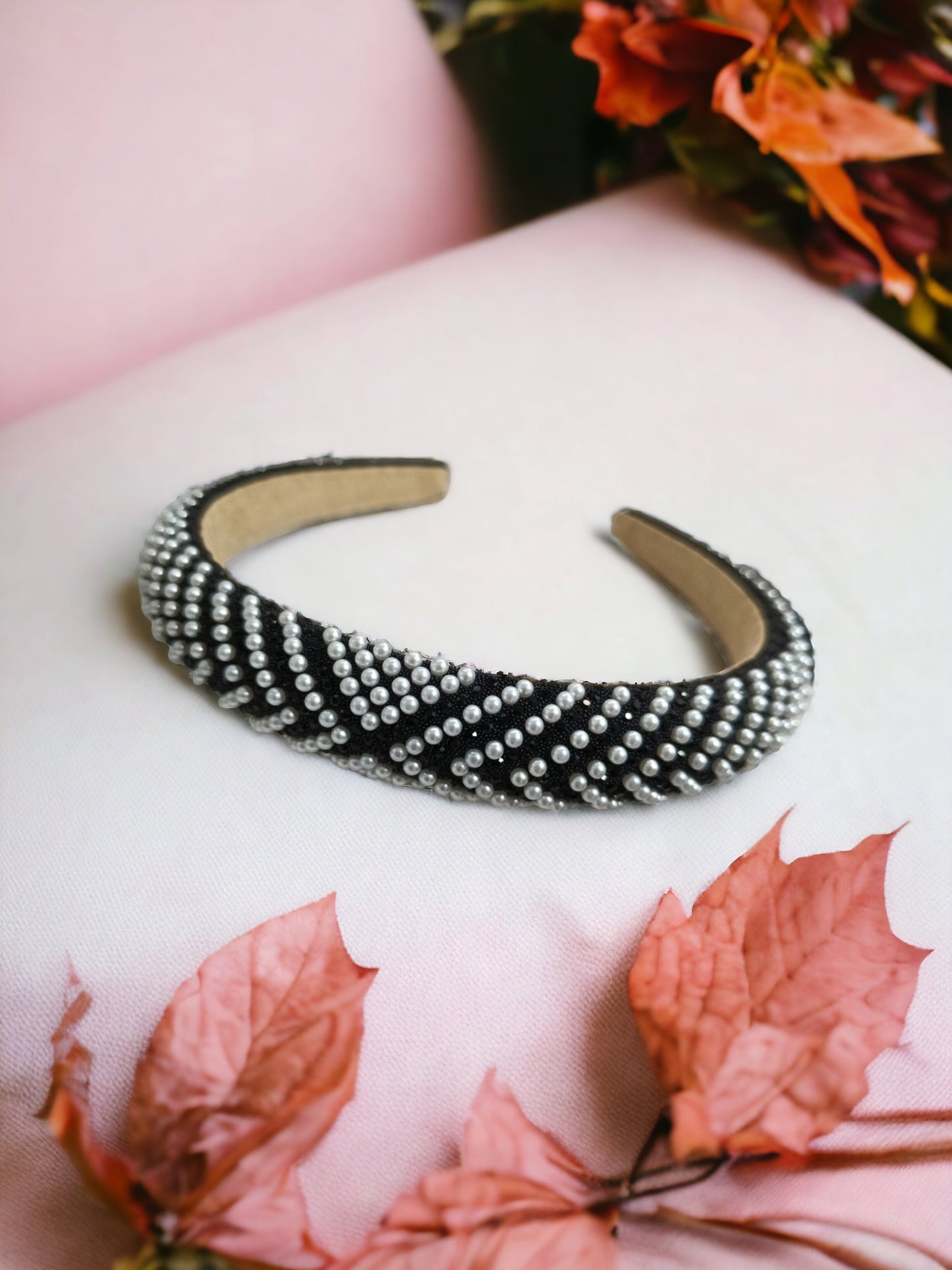Diadema con perlas