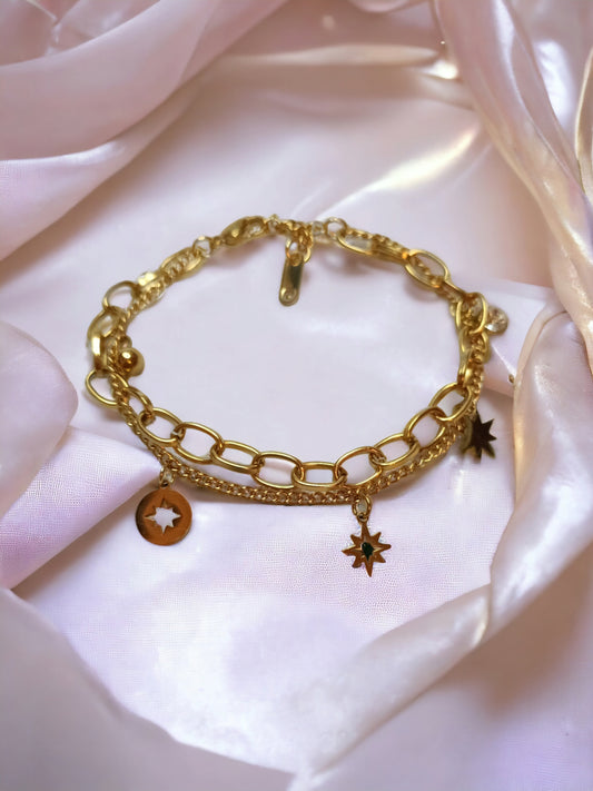 Pulsera de acero dorado