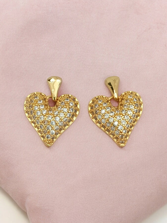 Aretes en oro laminado con zirconias