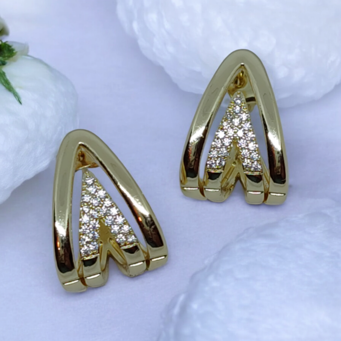 Aretes de oro laminado