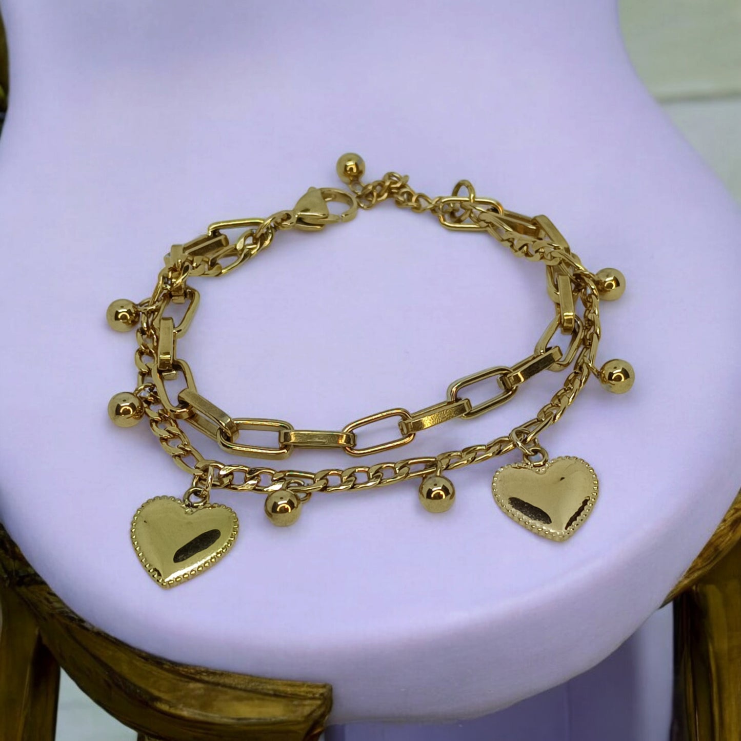 Pulsera acero dorado