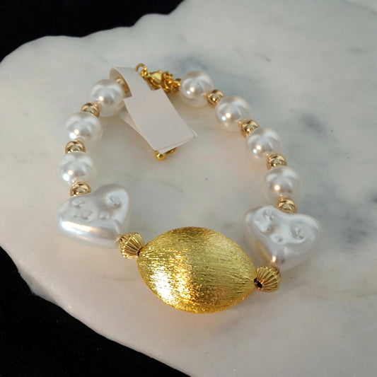 Pulsera con perlas acrílicas