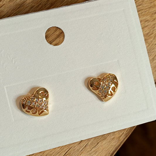 Aretes en oro laminado con zirconias