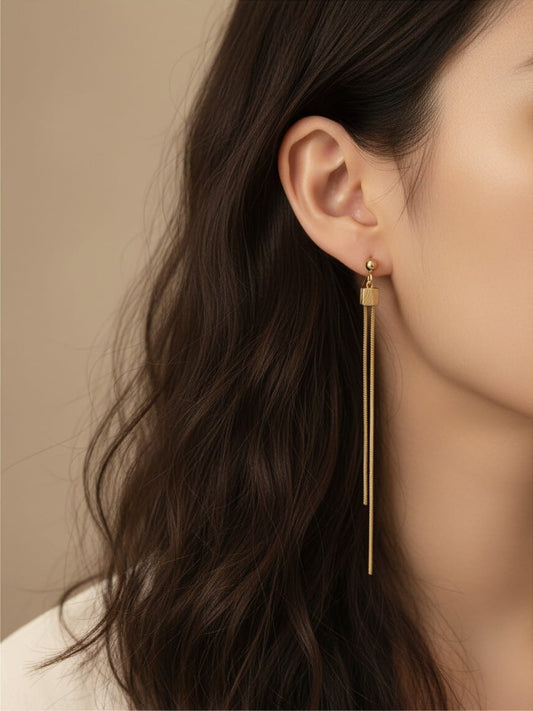 Aretes acero dorado