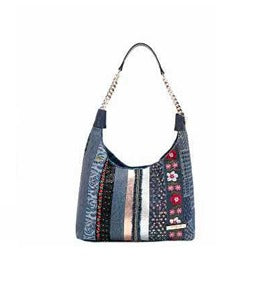 Bolso Satchel - Denim Patch
