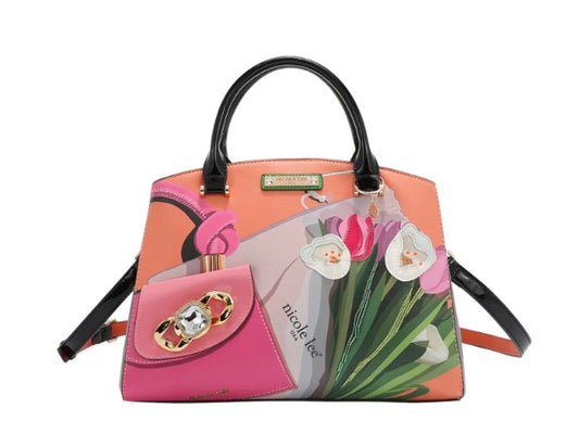 Bolso Cuadrado - Violet Blossom