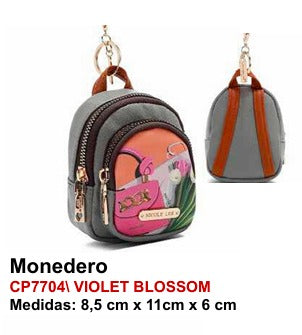 Llavero Monedero - Violet Blossom