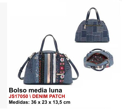 Bolso Media Luna - Denim Patch