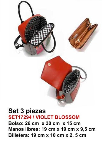 Set de Tres Piezas - Violet Blossom
